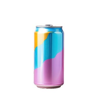 Mockup einer bunt gestalteten Dose.
